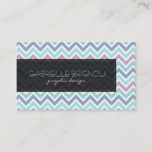Carte De Visite Elégant Pastel Tones Chevron Motif