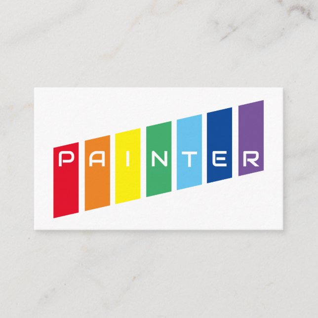 Carte De Visite Elégant Peintres arc-en-ciel rayures de couleur (Devant)