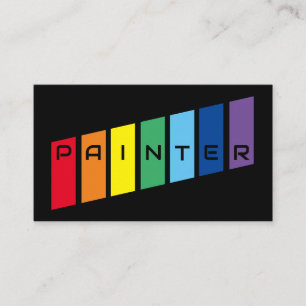 Carte De Visite Elégant Peintres arc-en-ciel rayures de couleur