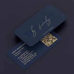 Carte De Visite Élégant physiothérapeute Dark Navy bleu