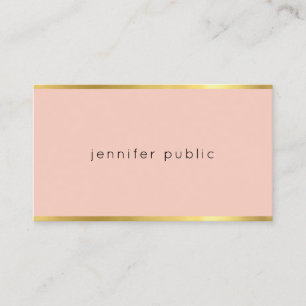 Carte De Visite Élégant Pink And Gold Professionnel Belle Plaine