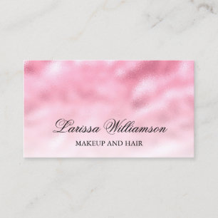 Carte De Visite Elégant Pink Satin Peinture Hair Maquillage Beauté