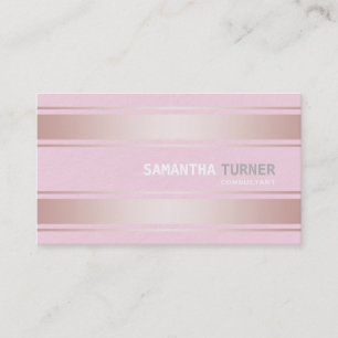 Carte De Visite Élégant Pink Stripes Professionnel Personnalisé