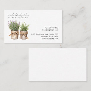 Carte De Visite Élégant Plante de jardinier aquarelle