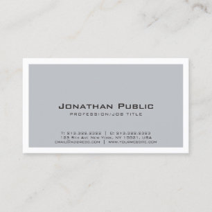 Carte De Visite Élégant Plat Créatif Gris Blanc Design Moderne