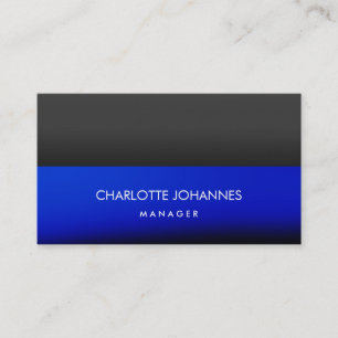 Carte De Visite Élégant plat élégant bleu gris noir professionnel