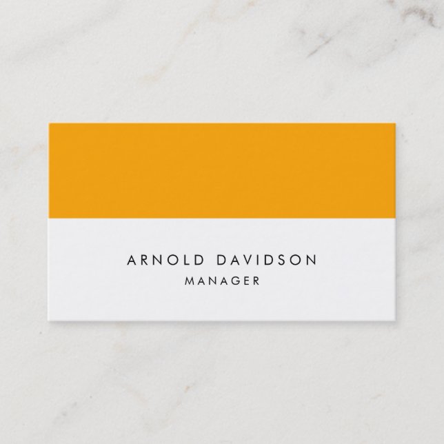 Carte De Visite Élégant Plat Orange White Stripes Professionnel (Devant)