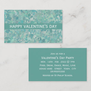 Carte De Visite Élégant point de pierre Valentine's Day Party Tick