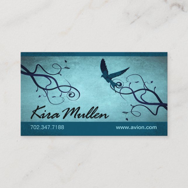 Carte de visite élégant (polyvalent) - "Avion " (Devant)