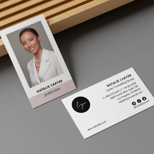Carte De Visite Élégant Portrait Logo Photo Icône sociale BLUSH PI