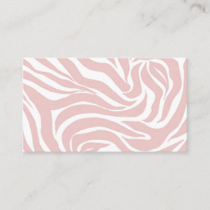 Carte De Visite Élégant Poster de animal blanc rose pâle Zèbre
