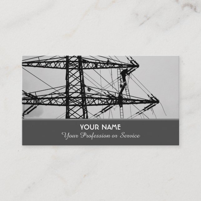 Carte de visite élégant pour experts haute tension (Devant)