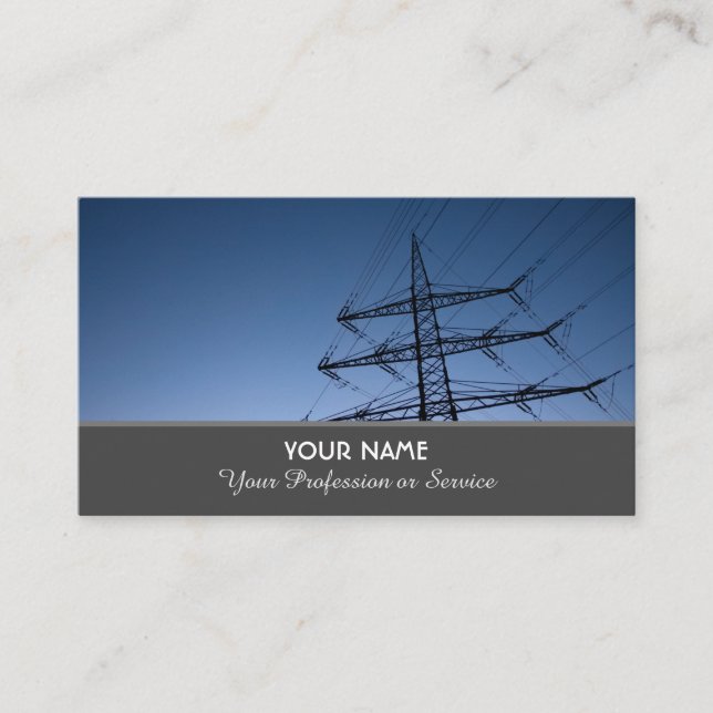 Carte de visite élégant pour experts haute tension (Devant)
