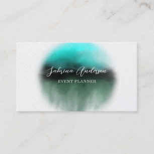 Carte De Visite Elégant Premium Pearl Blue Aquarelle Abstraite
