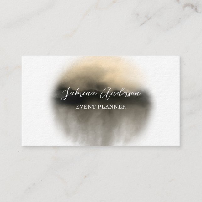 Carte De Visite Elégant Premium Pearl Gold Aquarelle Abstraite (Devant)