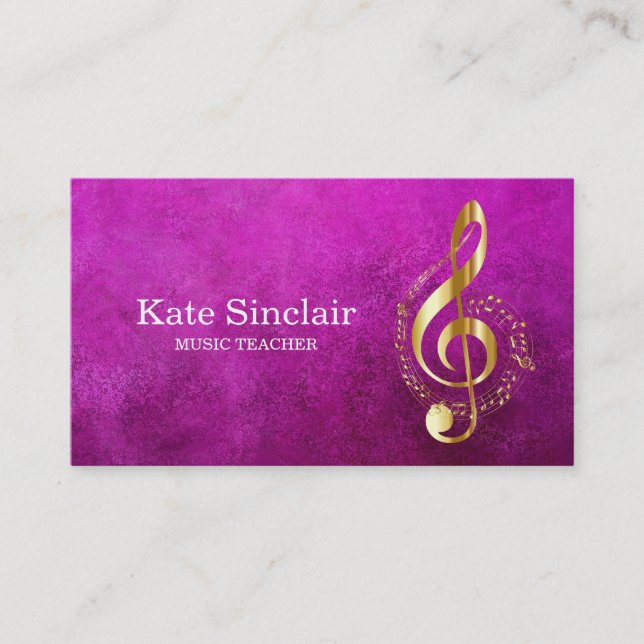 Carte De Visite Elégant professeur de musique Piano Keys Musical (Devant)