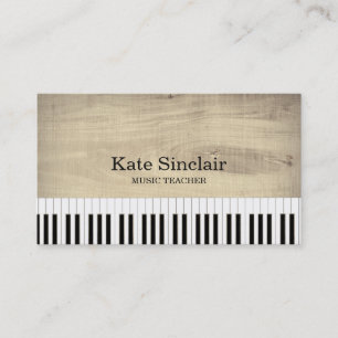 Carte De Visite Elégant professeur de musique Piano Keys Musical
