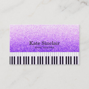 Carte De Visite Elégant professeur de musique Piano Keys Musical