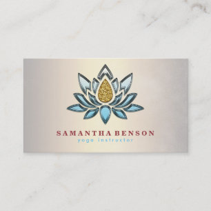 Carte De Visite Élégant professeur de yoga au lotus Flower Mandala