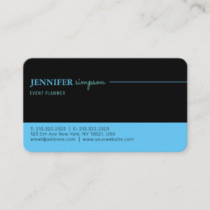 Carte De Visite Élégant professionnel bleu et noir