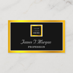 Carte De Visite Élégant professionnel cadre doré Logo noir blanc