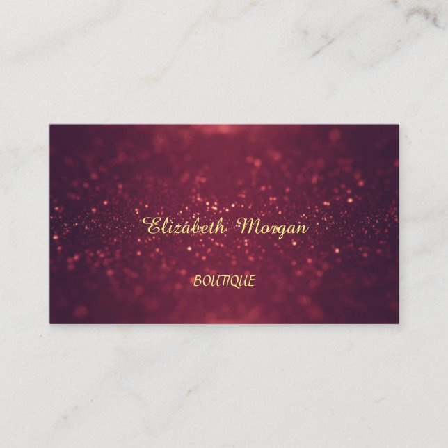 Carte De Visite Élégant professionnel chic, Glitterie, Bokeh (Devant)