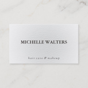 Carte De Visite Élégant professionnel cuir blanc Texte classique