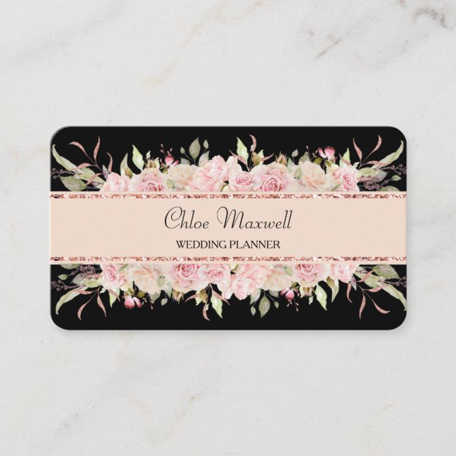 Carte De Visite Élégant professionnel des Roses Roses Roses Roses  (Devant)