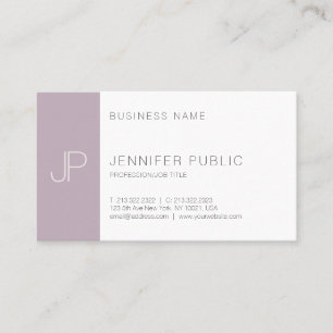 Carte De Visite Élégant professionnel Design simple Monogramme uni