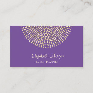 Carte De Visite Élégant professionnel élégant, Violet, Dots Or