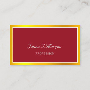 Carte De Visite Élégant professionnel encadré VIP Rouge Blanc Or