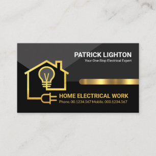 Carte De Visite Élégant professionnel Gold Electrical Wiring Home