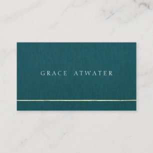 Carte De Visite Elégant professionnel Gold Stripe et Turquoise Gre