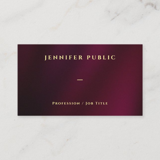 Carte De Visite Elegant professionnel Gold Text Luxury Premium Sil (Devant)