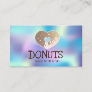 Carte De Visite Élégant Professionnel, Holographique, Donuts, Boul