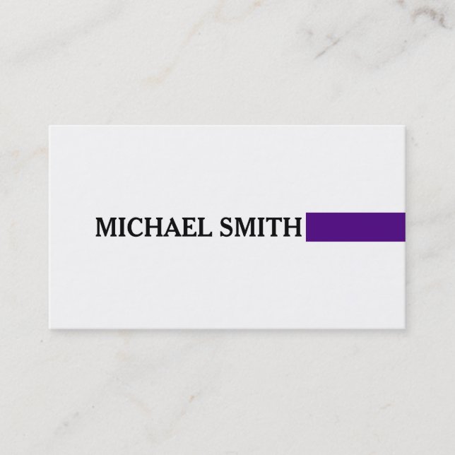 Carte De Visite Élégant professionnel Indigo moderne blanc clair (Devant)