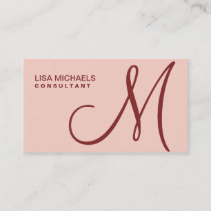 Carte De Visite Élégant professionnel maquillage de monogramme ros