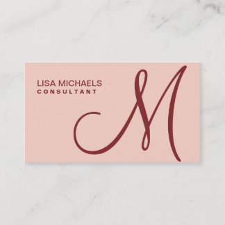 Carte De Visite Élégant professionnel maquillage de monogramme ros