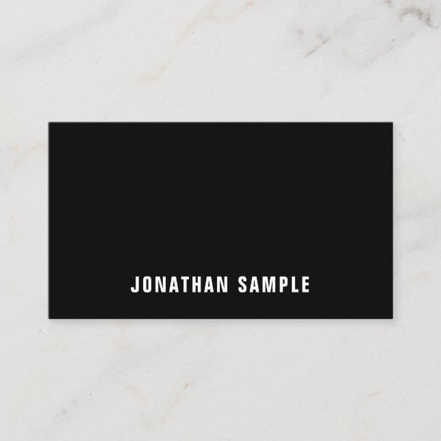 Carte De Visite Élégant professionnel minimaliste moderne B&W Plai (Devant)