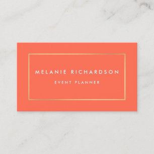 Carte De Visite Élégant professionnel minimaliste moderne Coral 