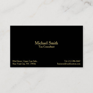 Carte De Visite Élégant professionnel moderne Black Faux Gold Cu