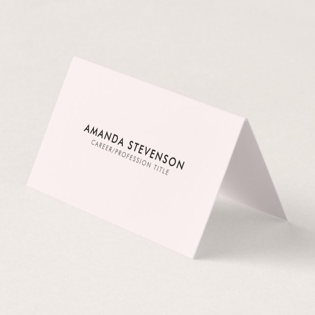 Carte De Visite Élégant professionnel moderne Blush Pink plié (Devant)