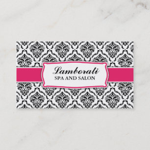 Carte De Visite Élégant Professionnel Moderne Damas Motif Floral