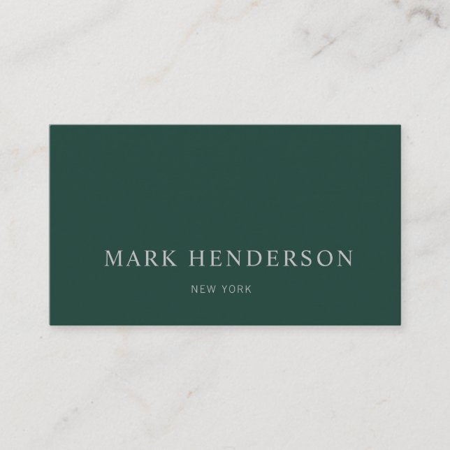 Carte De Visite Élégant professionnel moderne Emerald Green (Devant)