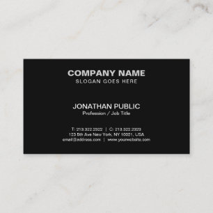 Carte De Visite Élégant professionnel moderne entreprise Noir