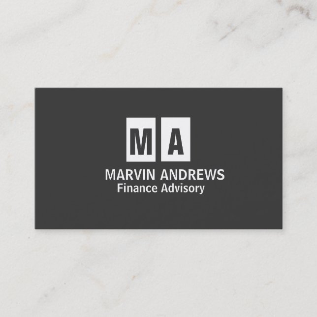 Carte De Visite Élégant professionnel moderne gris foncé simple (Devant)