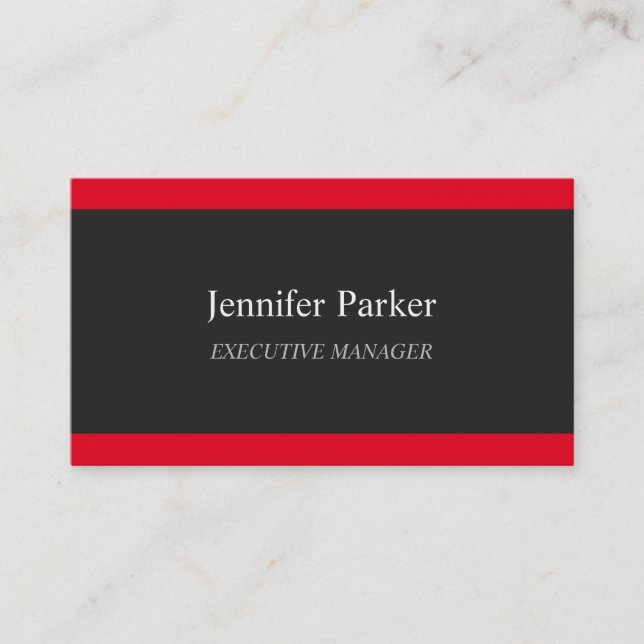 Carte De Visite Élégant professionnel moderne gris rouge élégant (Devant)