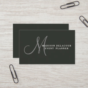 Carte De Visite Élégant professionnel moderne Monogramme bleu & bl