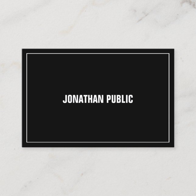 Carte De Visite Élégant Professionnel Moderne Noir Blanc Simple To (Devant)