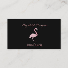 Carte De Visite Élégant professionnel moderne noir, Flamant rose r